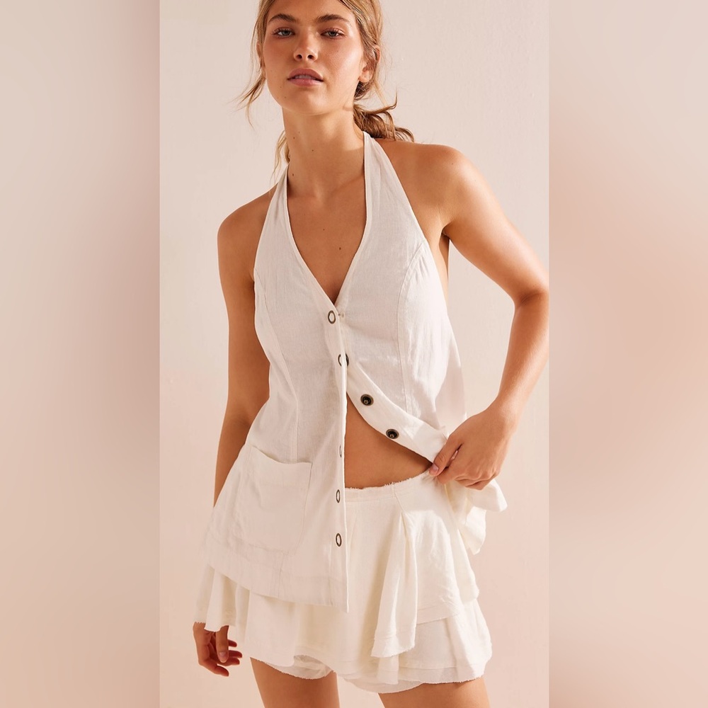 Women’s Free people XS Ivory Waterfall Skort